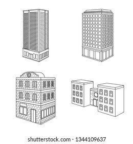 Vector design of home and apartment symbol. Set of home and modern vector icon for stock.