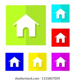 vector design of home flat icon button with color choice