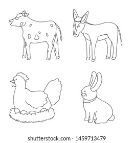 Vector design of homemade and countryside icon. Collection of homemade and agriculture stock symbol for web.