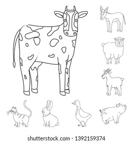Vector design of homemade and countryside symbol. Set of homemade and agriculture stock vector illustration.