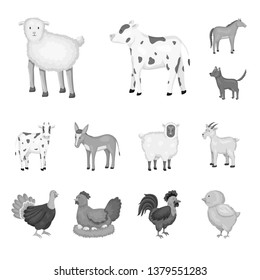Vector design of homestead and agriculture sign. Collection of homestead and kitchen  stock vector illustration.