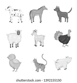 Vector design of homestead and agriculture sign. Set of homestead and kitchen  stock symbol for web.