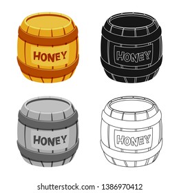 Vector design of honey  and barrel logo. Collection of honey  and healthy stock symbol for web.