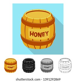 Vector design of honey  and barrel logo. Collection of honey  and healthy vector icon for stock.