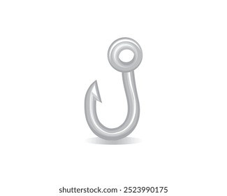 vector design of a hook made of iron which is usually attached to fishing equipment to catch fish