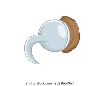 vector design of a hook tool made of iron similar to a hook that is usually used by pirate captains on his hands to cover his fingers and palms