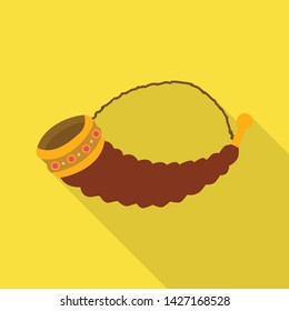 Vector design of horn and Georgian symbol. Set of horn and ancient stock symbol for web.