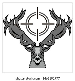 vector design of horned deer with a white background