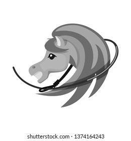 Vector design of horse and race logo. Collection of horse and animal vector icon for stock.