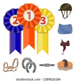 Vector design of horseback and equestrian icon. Set of horseback and horse  stock symbol for web.