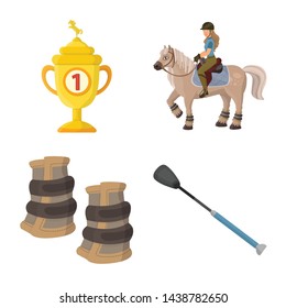 Vector design of horseback and equestrian logo. Set of horseback and horse stock vector illustration.