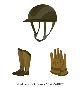 Vector design of horseback and equestrian logo. Set of horseback and horse vector icon for stock.