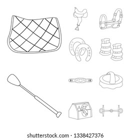 Vector design of horseback and equestrian sign. Set of horseback and horse  stock symbol for web.