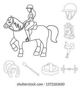 Vector design of horseback and equestrian symbol. Collection of horseback and horse  stock symbol for web.