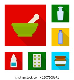 Vector design of hospital and help logo. Set of hospital and healthcare stock symbol for web.