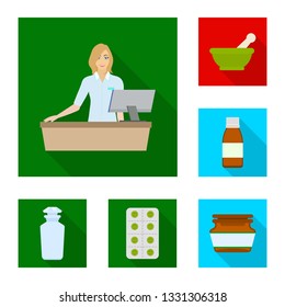 Vector design of hospital and help logo. Collection of hospital and healthcare stock vector illustration.