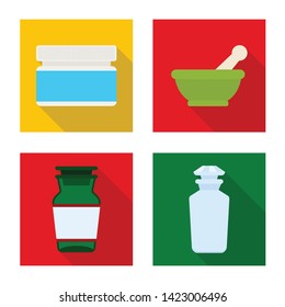 Vector design of hospital and help logo. Set of hospital and healthcare stock vector illustration.
