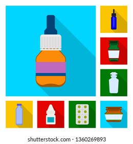 Vector design of hospital and help sign. Set of hospital and healthcare vector icon for stock.
