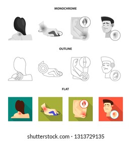 Vector design of hospital and rendering icon. Set of hospital and help vector icon for stock.