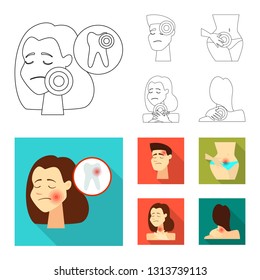 Vector design of hospital and rendering icon. Set of hospital and help vector icon for stock.