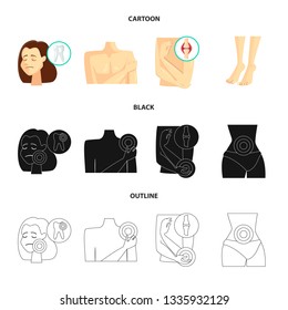 Vector design of hospital and rendering icon. Set of hospital and help vector icon for stock.