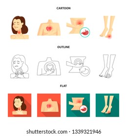Vector design of hospital and rendering icon. Collection of hospital and help vector icon for stock.