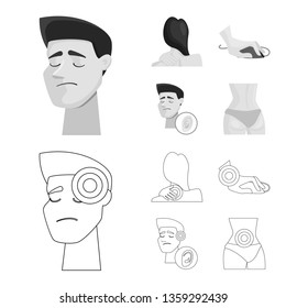 Vector design of hospital and rendering icon. Collection of hospital and help vector icon for stock.