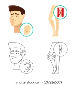 Vector design of hospital and rendering icon. Set of hospital and help stock symbol for web.