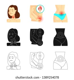 Vector design of hospital and rendering icon. Set of hospital and help stock symbol for web.