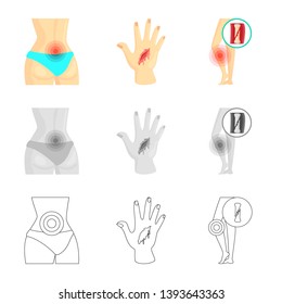 Vector design of hospital and rendering icon. Set of hospital and help stock vector illustration.