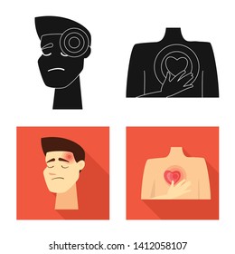 Vector design of hospital and rendering icon. Set of hospital and help stock symbol for web.