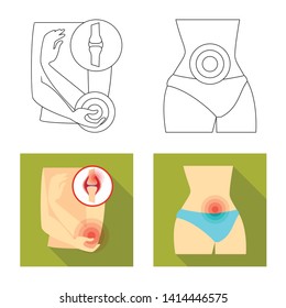 Vector design of hospital and rendering icon. Collection of hospital and help stock symbol for web.