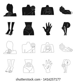 Vector design of hospital and rendering icon. Collection of hospital and help vector icon for stock.