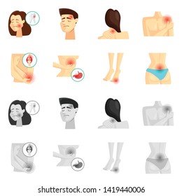 Vector design of hospital and rendering icon. Set of hospital and help stock symbol for web.