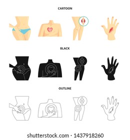Vector design of hospital and rendering icon. Set of hospital and help vector icon for stock.