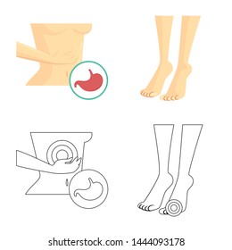 Vector design of hospital and rendering icon. Set of hospital and help stock vector illustration.