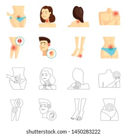 Vector design of hospital and rendering icon. Collection of hospital and help vector icon for stock.