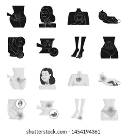 Vector design of hospital and rendering icon. Set of hospital and help stock symbol for web.
