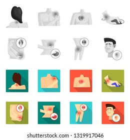 Vector design of hospital and rendering logo. Collection of hospital and help stock vector illustration.
