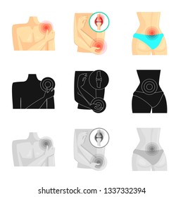 Vector design of hospital and rendering logo. Set of hospital and help vector icon for stock.