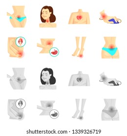 Vector design of hospital and rendering logo. Collection of hospital and help stock vector illustration.