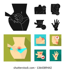 Vector design of hospital and rendering logo. Set of hospital and help vector icon for stock.
