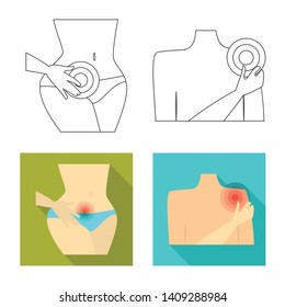 Vector design of hospital and rendering logo. Collection of hospital and help vector icon for stock.
