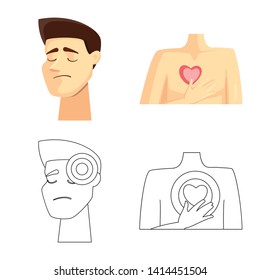 Vector design of hospital and rendering logo. Collection of hospital and help stock vector illustration.