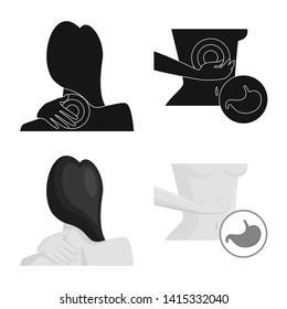 Vector design of hospital and rendering logo. Set of hospital and help vector icon for stock.