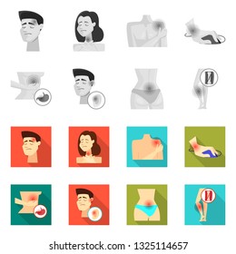 Vector design of hospital and rendering sign. Collection of hospital and help vector icon for stock.