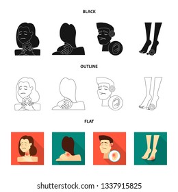 Vector design of hospital and rendering sign. Collection of hospital and help stock vector illustration.