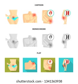Vector design of hospital and rendering sign. Set of hospital and help vector icon for stock.
