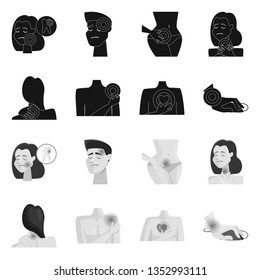 Vector design of hospital and rendering sign. Collection of hospital and help vector icon for stock.