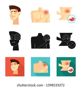 Vector design of hospital and rendering sign. Collection of hospital and help vector icon for stock.